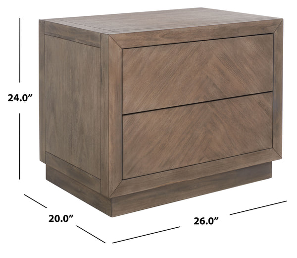 Steve 2 Drawer Wood Nightstand Light Brown
