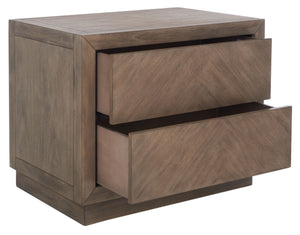 Steve 2 Drawer Wood Nightstand Light Brown