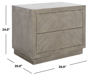Steve 2 Drawer Wood Nightstand Light Grey