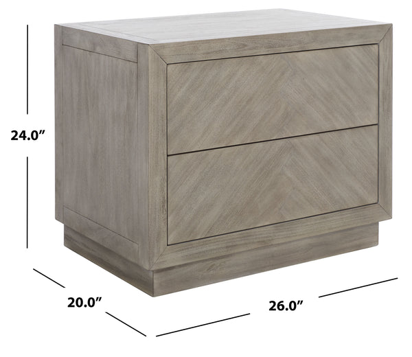 Steve 2 Drawer Wood Nightstand Light Grey