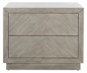 Steve 2 Drawer Wood Nightstand Light Grey