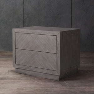 Steve 2 Drawer Wood Nightstand Light Grey