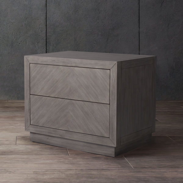 Steve 2 Drawer Wood Nightstand Light Grey