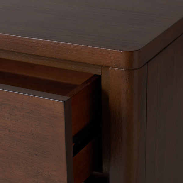 Rosey 3 Drawer Wood Nightstand Brown