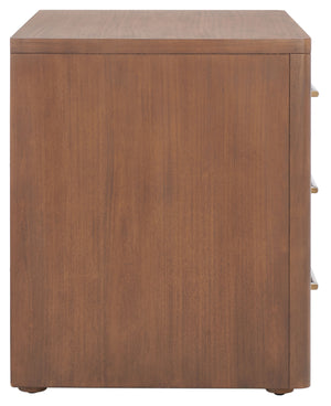 Rosey 3 Drawer Wood Nightstand Brown