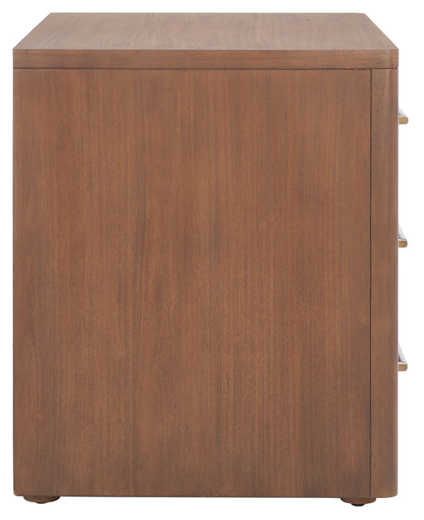 Rosey 3 Drawer Wood Nightstand Brown