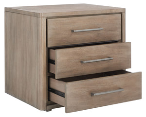 Rosey 3 Drawer Wood Nightstand Light Brown