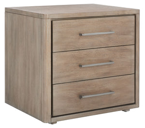 Rosey 3 Drawer Wood Nightstand Light Brown