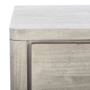 Rosey 3 Drawer Wood Nightstand Light Grey