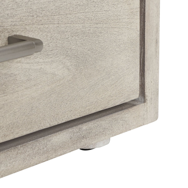 Rosey 3 Drawer Wood Nightstand Light Grey