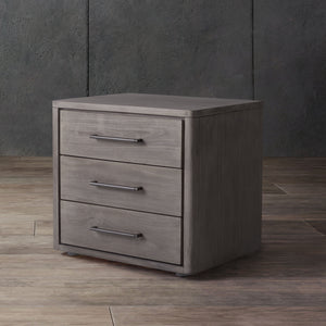 Rosey 3 Drawer Wood Nightstand Light Grey