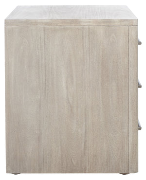 Rosey 3 Drawer Wood Nightstand Light Grey