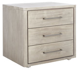 Rosey 3 Drawer Wood Nightstand Light Grey