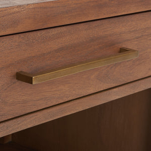 Ariella 1 Drawer Wood Nightstand Brown
