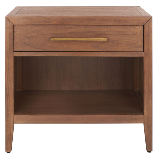 Ariella 1 Drawer Wood Nightstand Brown