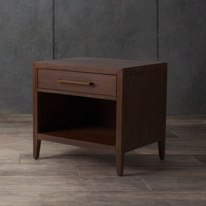 Ariella 1 Drawer Wood Nightstand Brown