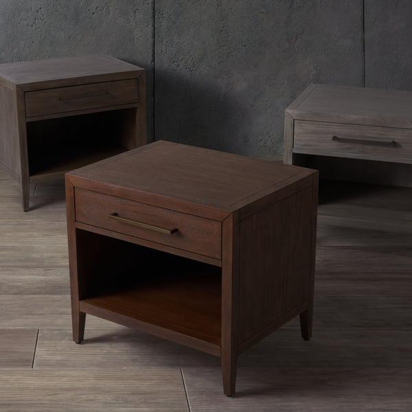 Ariella 1 Drawer Wood Nightstand Light Grey