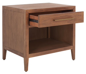 Ariella 1 Drawer Wood Nightstand Brown