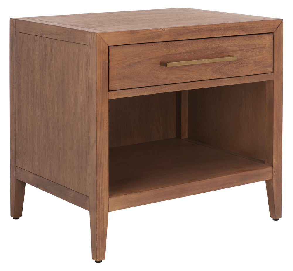 Ariella 1 Drawer Wood Nightstand Brown