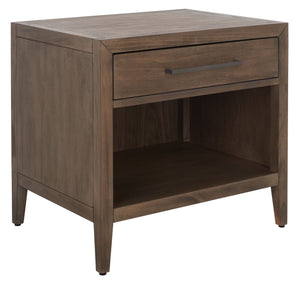 Ariella 1 Drawer Wood Nightstand Light Brown