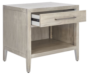 Ariella 1 Drawer Wood Nightstand Light Grey