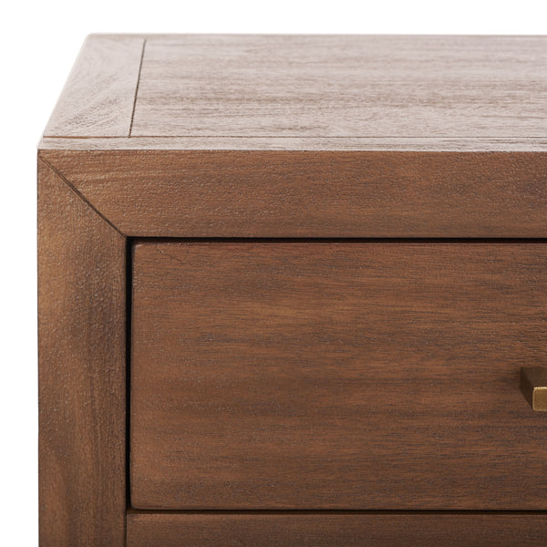 Ariella 3 Drawer Wood Nightstand Brown