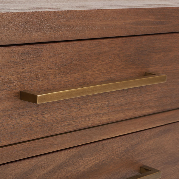 Ariella 3 Drawer Wood Nightstand Brown