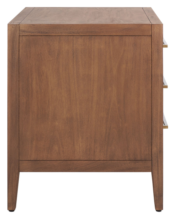 Ariella 3 Drawer Wood Nightstand Brown