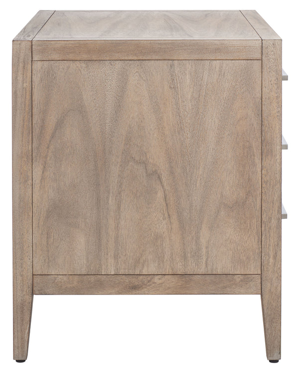 Ariella 3 Drawer Wood Nightstand Light Brown