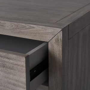 Ariella 3 Drawer Wood Nightstand Light Grey