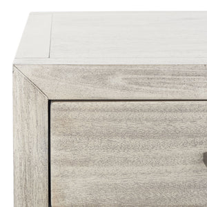 Ariella 3 Drawer Wood Nightstand Light Grey