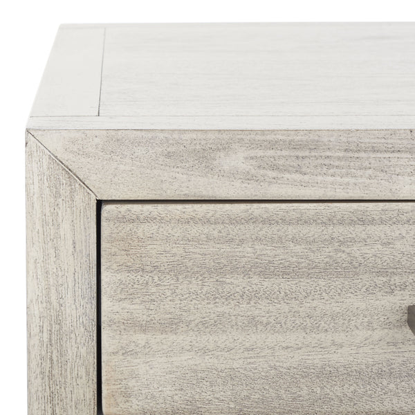 Ariella 3 Drawer Wood Nightstand Light Grey