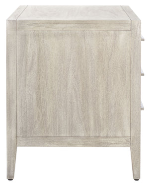 Ariella 3 Drawer Wood Nightstand Light Grey