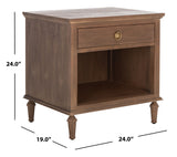 Lisabet 1 Drawer Wood Nightstand Brown