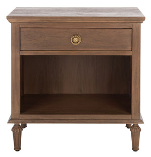 Lisabet 1 Drawer Wood Nightstand Brown