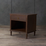 Lisabet 1 Drawer Wood Nightstand Brown