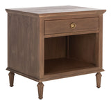 Lisabet 1 Drawer Wood Nightstand Brown