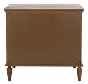 Lisabet 3 Drawer Wood Nightstand Brown