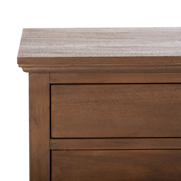Lisabet 3 Drawer Wood Nightstand Brown