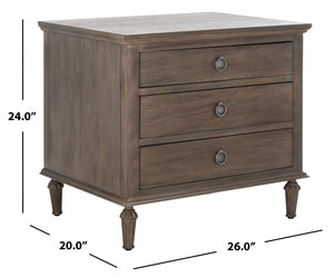 Lisabet 3 Drawer Wood Nightstand Light Brown