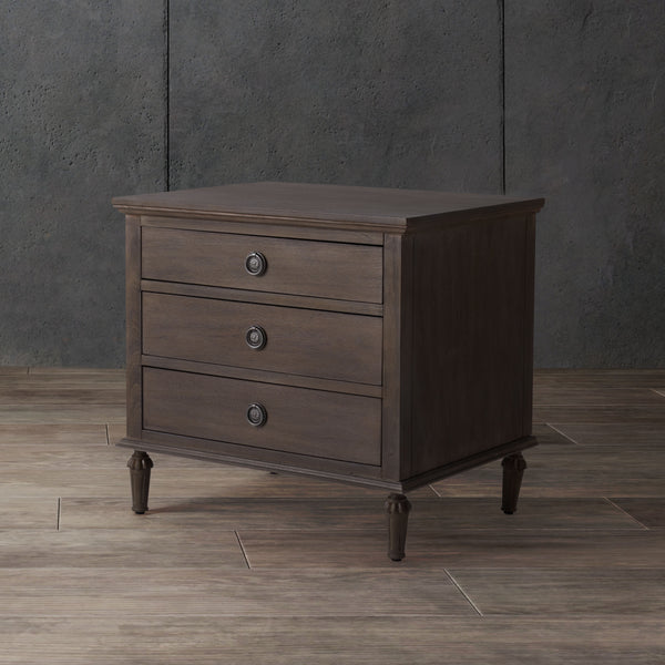 Lisabet 3 Drawer Wood Nightstand Light Brown
