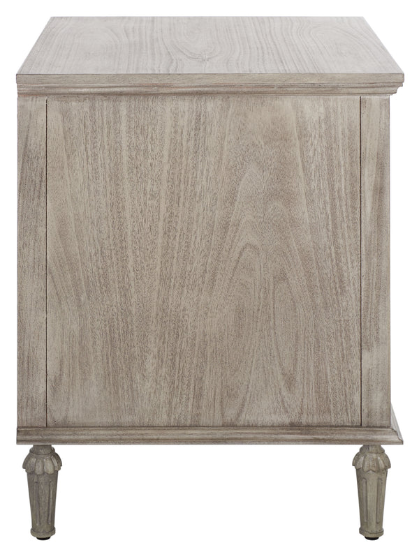 Lisabet 3 Drawer Wood Nightstand Light Grey
