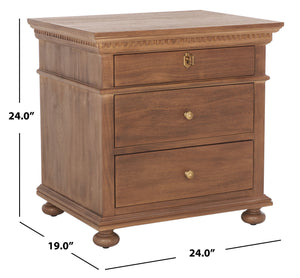 Allisyn 3 Drawer Wood Nightstand Brown