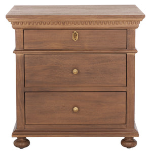 Allisyn 3 Drawer Wood Nightstand Brown