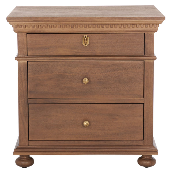 Allisyn 3 Drawer Wood Nightstand Brown