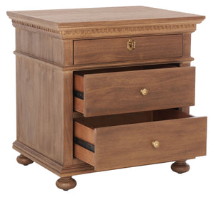Allisyn 3 Drawer Wood Nightstand Brown