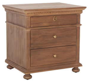 Allisyn 3 Drawer Wood Nightstand Brown