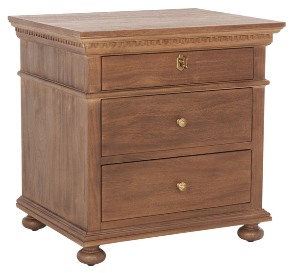 Allisyn 3 Drawer Wood Nightstand Brown