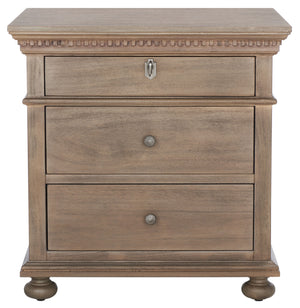 Allisyn 3 Drawer Wood Nightstand Light Brown