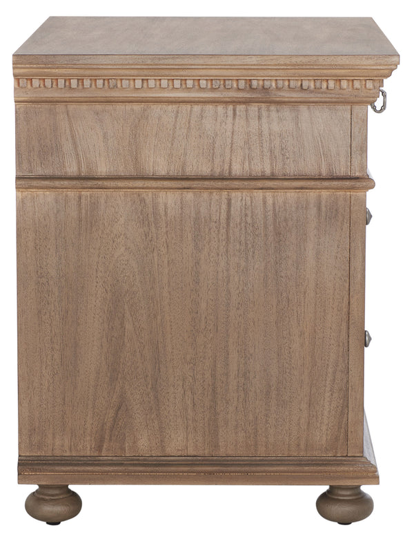 Allisyn 3 Drawer Wood Nightstand Light Brown